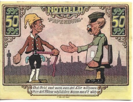 Реверс банкноты 50 fenigów (Niemcy) 1921