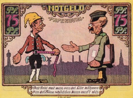 Реверс банкноты 75 пфеннигов (Германия) 1921 года