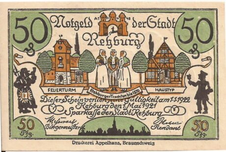 Аверс банкноты 50 fenigów (Niemcy) 1921