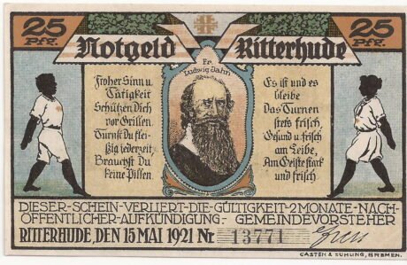 Аверс банкноты 25 fenigów (Niemcy) 1921