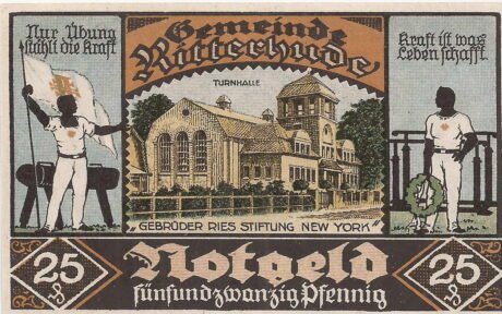 Реверс банкноты 25 fenigów (Niemcy) 1921