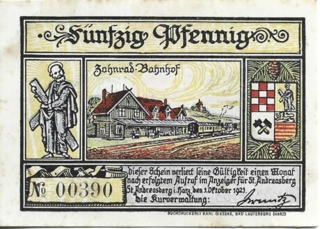 Аверс банкноты 50 fenigów (Niemcy) 1921