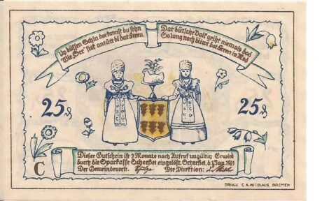Аверс банкноты 25 fenigów (Niemcy) 1921