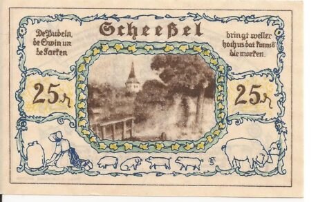 Реверс банкноты 25 fenigów (Niemcy) 1921