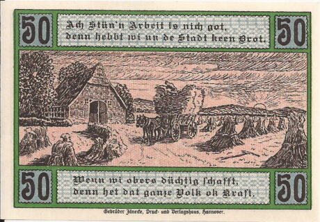 Реверс банкноты 50 fenigów (Niemcy) 1920