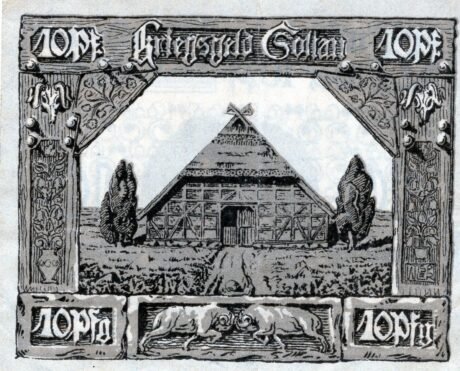 Реверс банкноты 10 fenigów (Niemcy) 1919