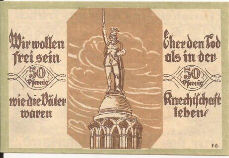 Аверс банкноты 50 fenigów (Niemcy)