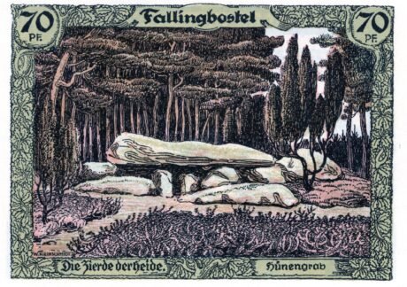 Реверс банкноты 70 fenigów Heimatbund Lohengau (Niemcy) 1921