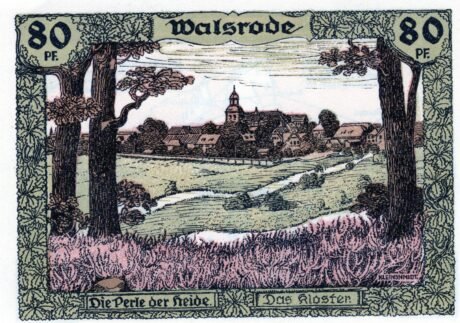 Реверс банкноты 80 fenigów Heimatbund Lohengau (Niemcy) 1921