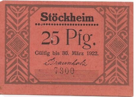 Аверс банкноты 25 fenigów (Niemcy) 1922