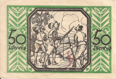 Реверс банкноты 50 fenigów (Niemcy) 1922