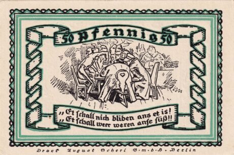 Реверс банкноты 50 fenigów (Niemcy) 1921