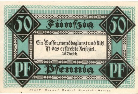 Реверс банкноты 50 fenigów (Niemcy) 1921