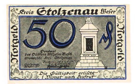 Аверс банкноты 50 fenigów (Niemcy) 1921