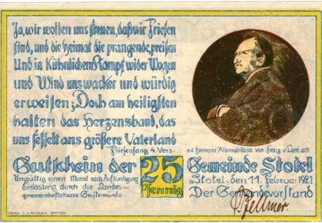 Аверс банкноты 25 fenigów (Niemcy) 1921