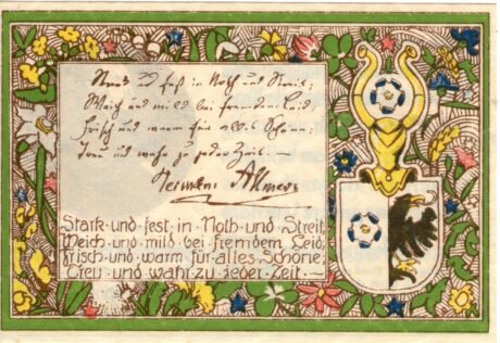 Реверс банкноты 25 fenigów (Niemcy) 1921