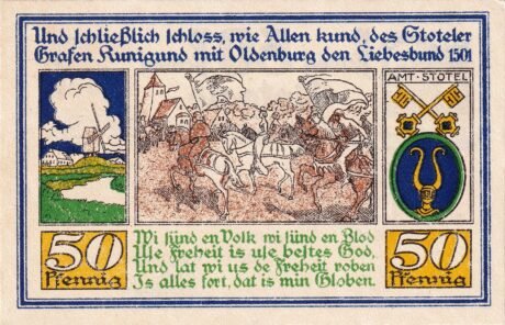 Реверс банкноты 50 fenigów (Niemcy) 1921