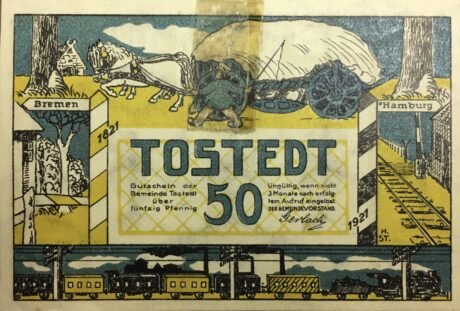 Аверс банкноты 50 fenigów (Niemcy) 1921