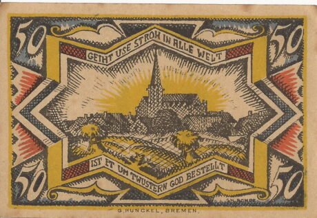 Реверс банкноты 50 fenigów Sparkasse (Niemcy) 1921