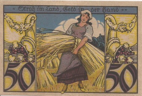 Реверс банкноты 50 fenigów Sparkasse (Niemcy) 1921