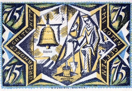 Реверс банкноты 75 fenigów Sparkasse (Niemcy) 1921