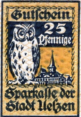 Реверс банкноты 25 fenigów Sparkasse (Niemcy)
