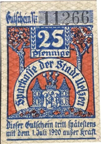 Аверс банкноты 25 пфеннигов Sparkasse (Германия) 1920 года