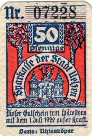Аверс банкноты 50 fenigów (Niemcy) 1920