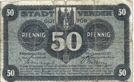 Аверс банкноты 50 пфеннигов (Германия) 1917 года