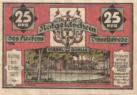 Аверс банкноты 25 fenigów (Niemcy) 1921