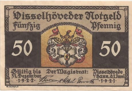 Аверс банкноты 50 fenigów (Niemcy) 1921