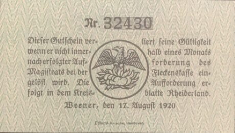 Реверс банкноты 50 fenigów (Niemcy) 1920