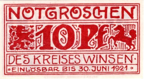 Аверс банкноты 10 fenigów (Niemcy)