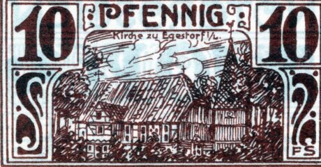 Реверс банкноты 10 fenigów (Niemcy)