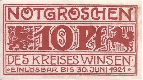 Аверс банкноты 10 fenigów (Niemcy) 1921