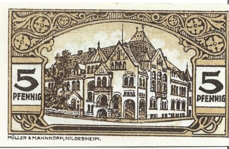 Реверс банкноты 5 fenigów Sparkasse (Niemcy) 1920