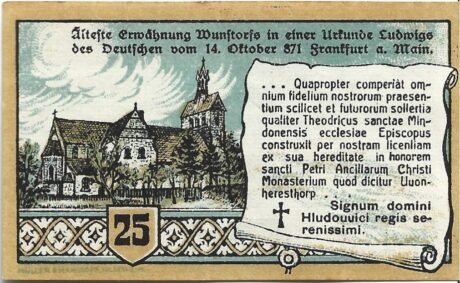 Реверс банкноты 25 fenigów Sparkasse (Niemcy) 1920