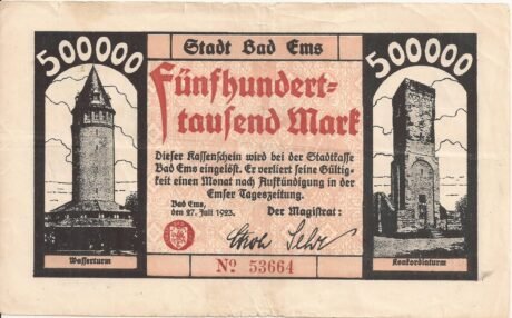 Аверс банкноты 500000 marek (Niemcy) 1923