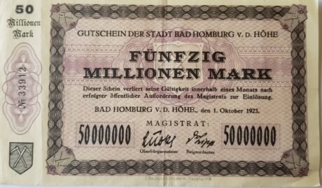 Аверс банкноты 50 000 000 marek (Niemcy) 1923