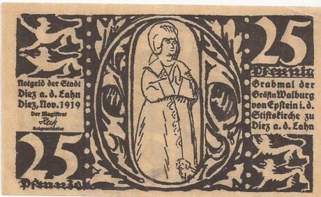 Реверс банкноты 25 пфеннигов (Германия) 1919 года