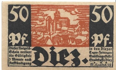 Аверс банкноты 50 fenigów (Niemcy) 1919