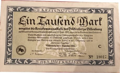 Аверс банкноты 1000 marek (Niemcy) 1922