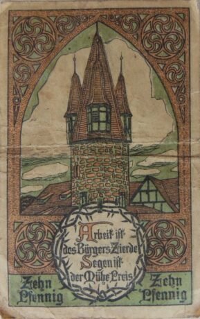 Реверс банкноты 10 fenigów (Niemcy) 1920