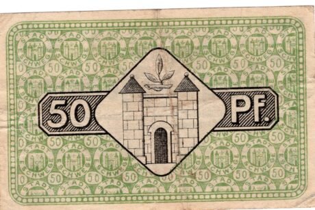 Реверс банкноты 50 fenigów (Niemcy) 1919