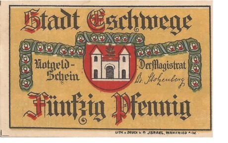 Аверс банкноты 50 fenigów (Niemcy) 1920