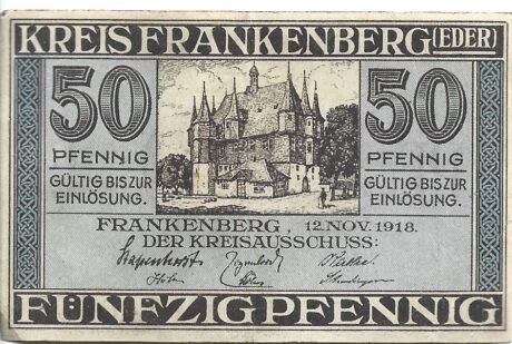 Аверс банкноты 50 fenigów (Niemcy) 1918