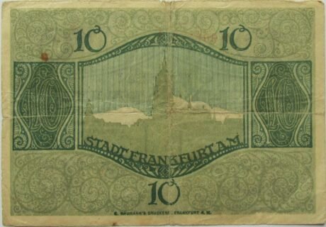 Реверс банкноты 10 marek (Niemcy) 1918