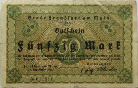 Аверс банкноты 50 marek (Niemcy) 1922