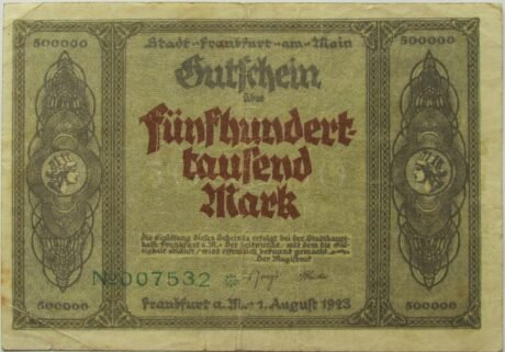 Аверс банкноты 500000 марок (Германия) 1923 года
