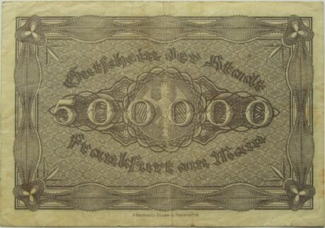 Реверс банкноты 500000 марок (Германия) 1923 года
